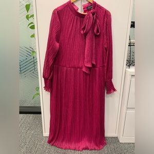 Eloquii Size 20 Tie Neck Gathered Waist MIDI Dress